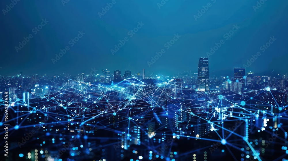 Naklejka premium Ai Artificial Intelligence, Internet network connection, Digital Technology Development Concept comes together in this project.