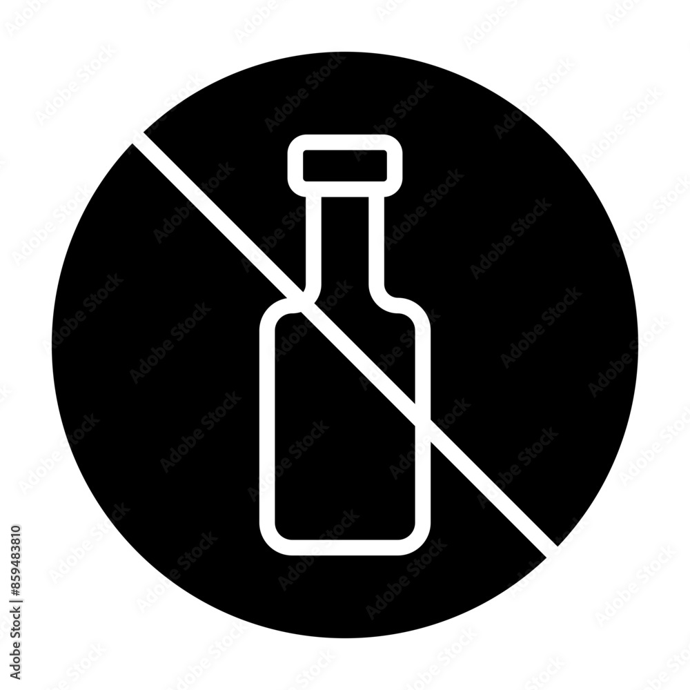 No Alcohol Vector Glyph Icon No Alcohol Vector Glyph Icon