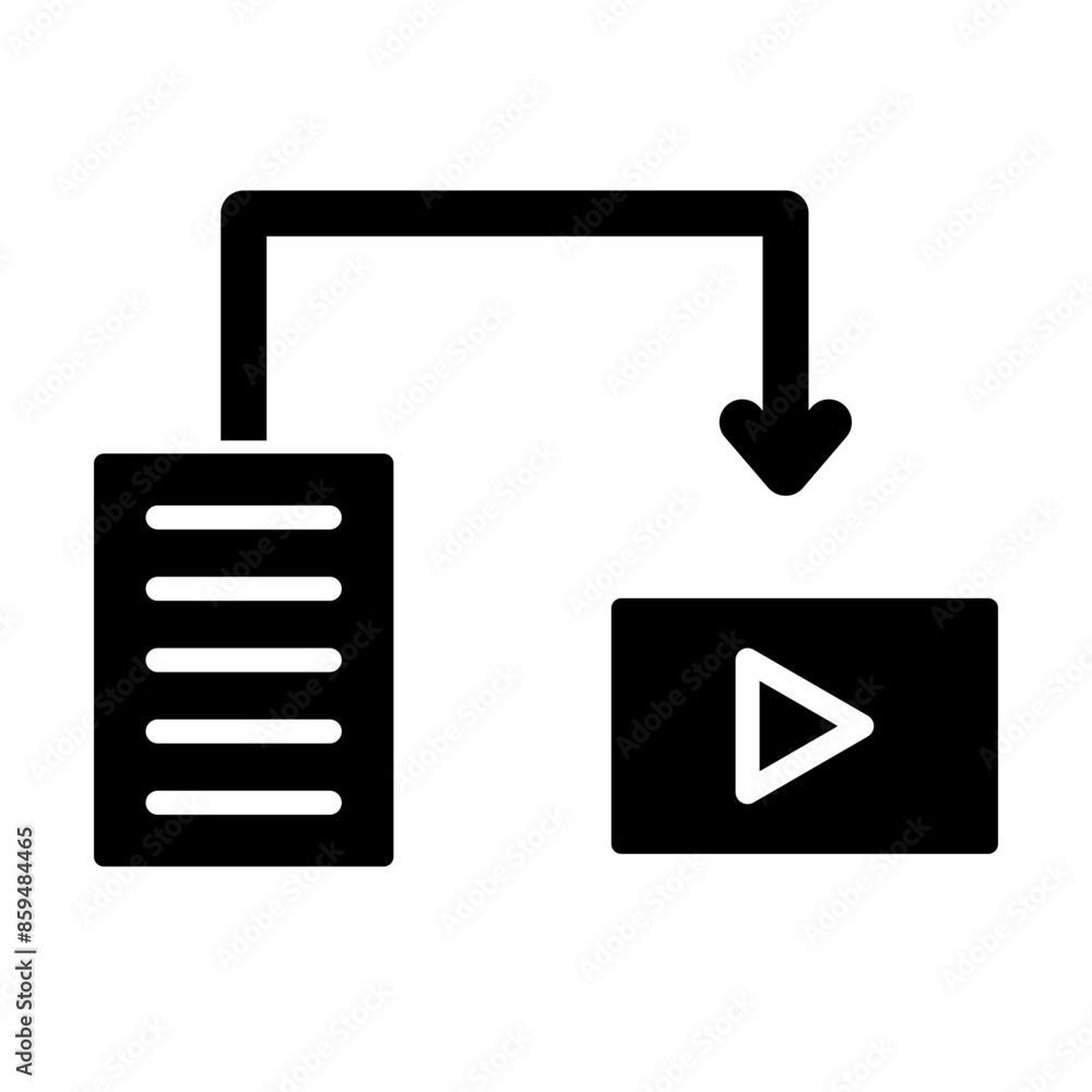 Text To Video Vector Glyph Icon Text To Video Vector Glyph Icon