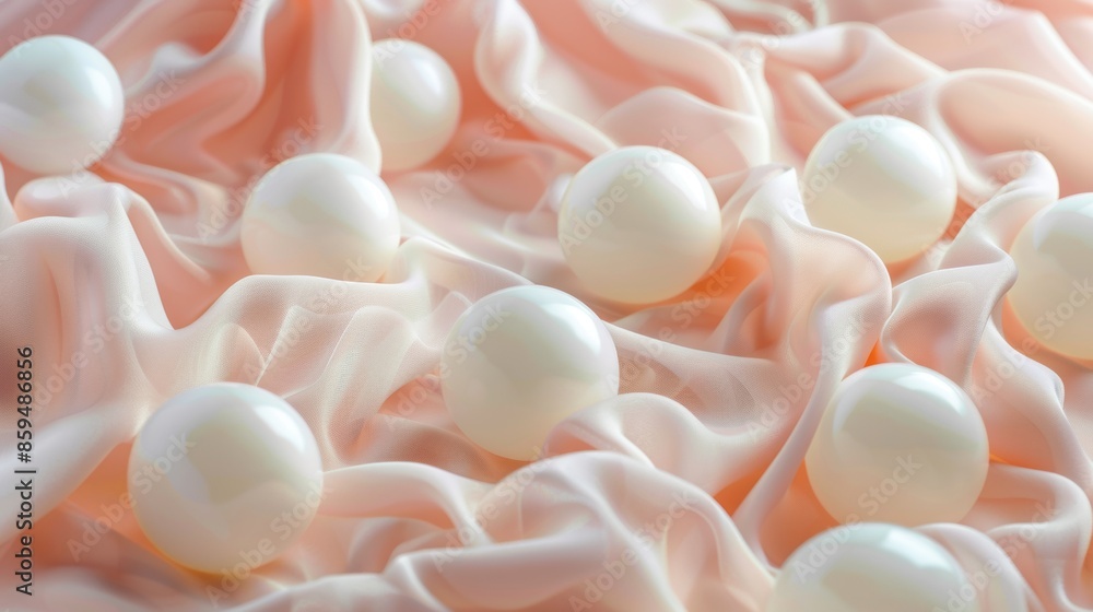 Pearls on Soft Pink Fabric Pearls on Soft Pink Fabric