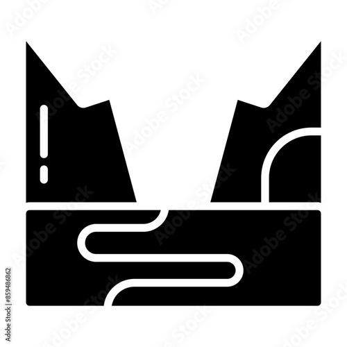 Fjord Vector Glyph Icon