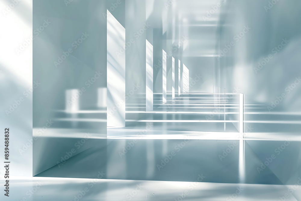 A long, narrow hallway with a lot of glass windows, creating a bright. A long, narrow hallway with a lot of glass windows, creating a bright.