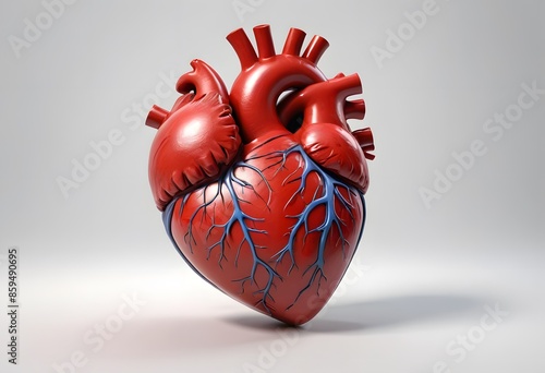 Anatomical Heart Model with Blue Veins