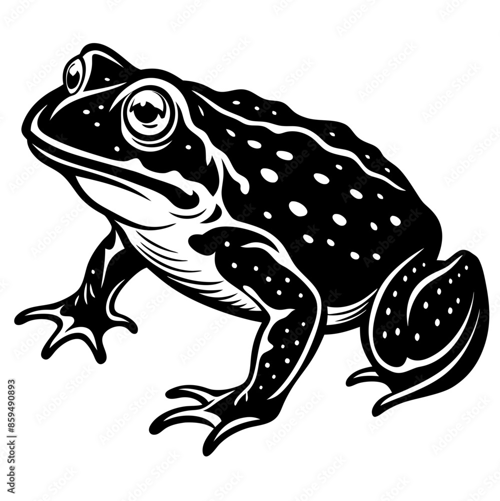 Hand Drawn Frog Silhouette Isolated On White Background. Vector Illustration In Flat Style Hand Drawn Frog Silhouette Isolated On White Background. Vector Illustration In Flat Style