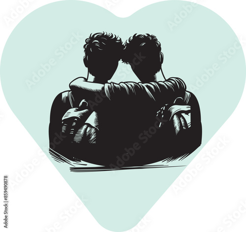 Happy Friendship Day Silhouette art