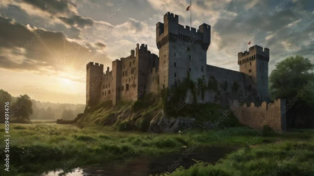 A medieval-style old castle. A medieval-style old castle.