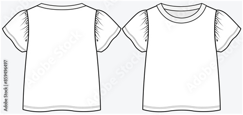 A LINE KNIT TOP WITH FLUTTER SLEEVES DETAIL DESIGNED FOR TODDLER GIRL AND KID GIRL IN VECTOR