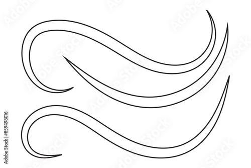 Swirling line, gust of wind or air motion doodle