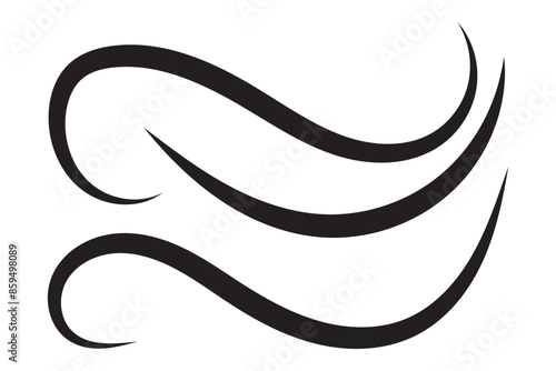Swirling line, gust of wind or air motion doodle