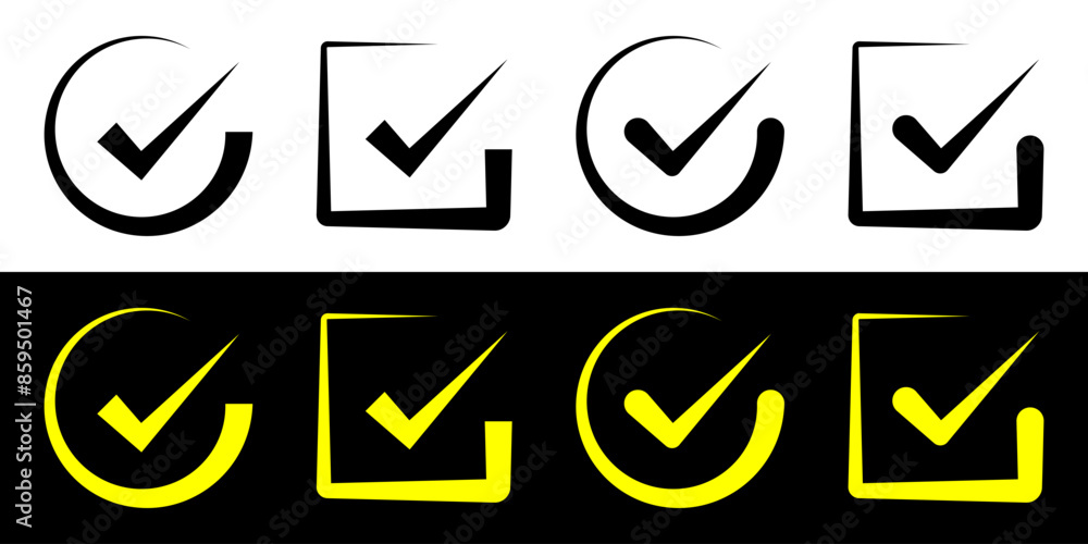 Check mark sign symbol. Checkbox icon. Check mark sign symbol. Checkbox icon.