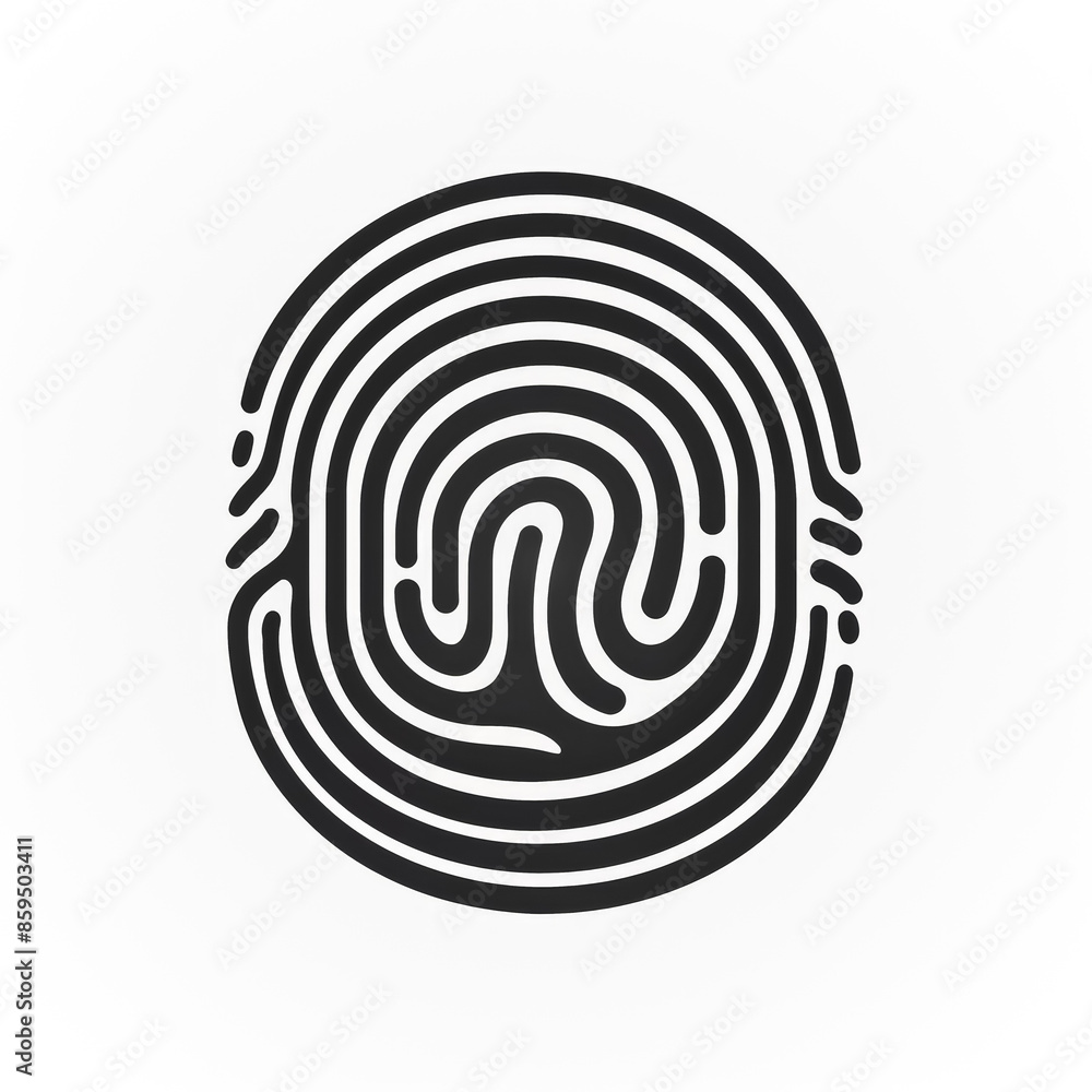 A black and white image of a fingerprint with a spiral pattern. A black and white image of a fingerprint with a spiral pattern.