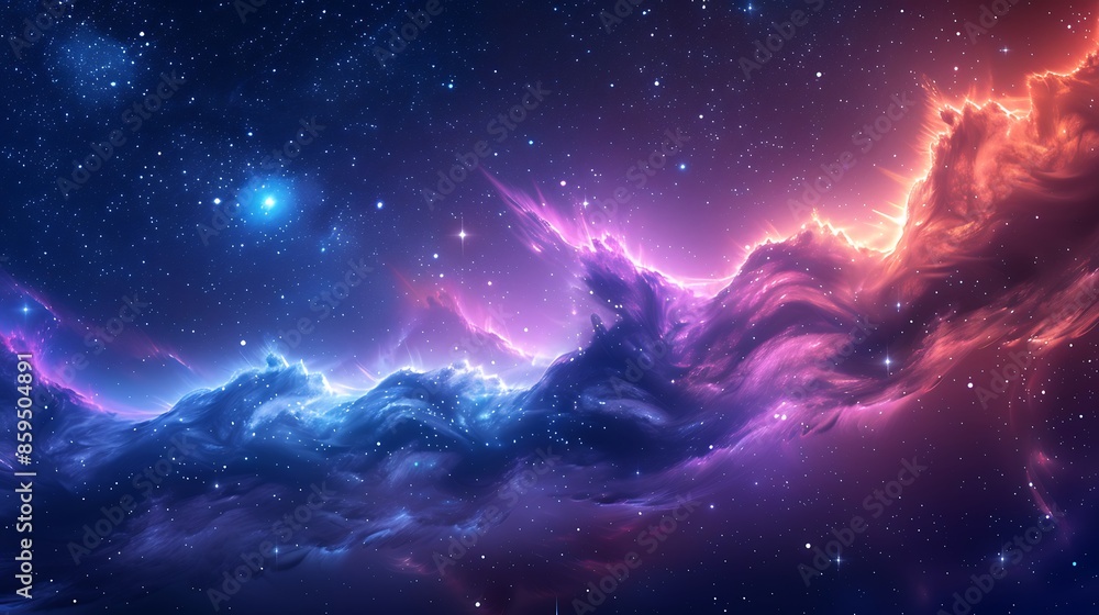 Cosmic Nebula with Vibrant Hues Cosmic Nebula with Vibrant Hues