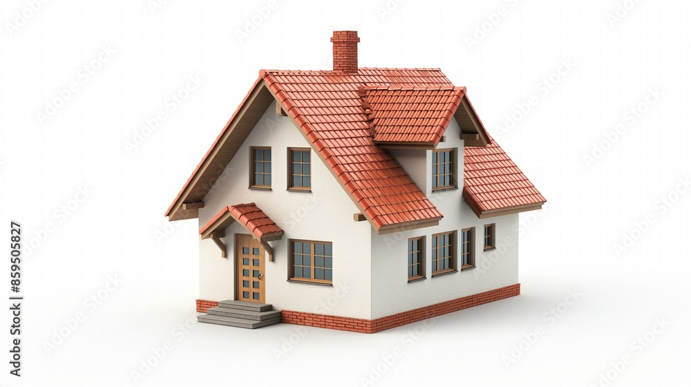 3d render of house on white background. 3d render of house on white background.
