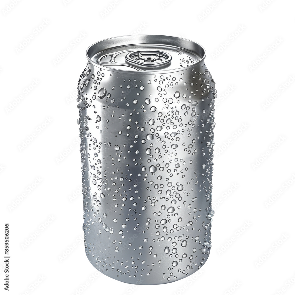 Cold aluminum beverage can with water droplets isolated on white background, suitable for food and drink industry related uses. transparent background. Cold aluminum beverage can with water droplets isolated on white background, suitable for food and drink industry related uses. transparent background.