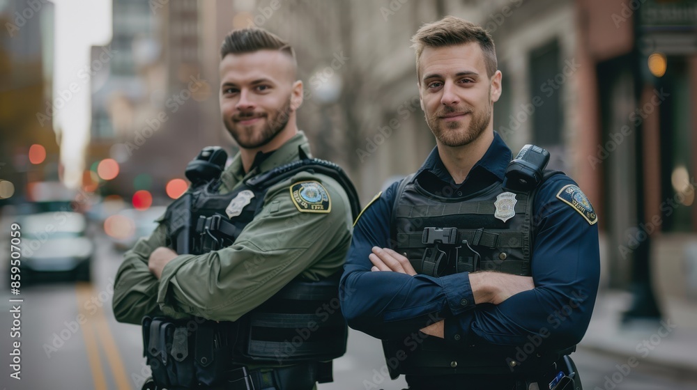 Fototapeta premium The police officers on duty