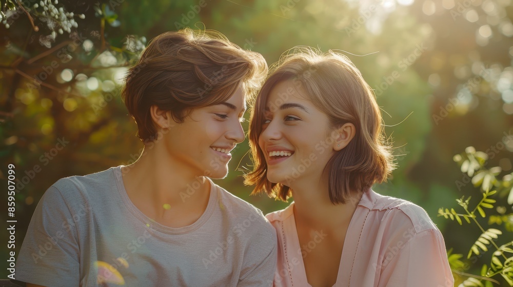 Fototapeta premium The young happy couple