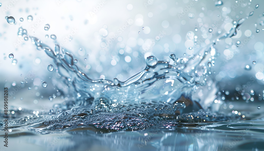 water splash with reflection