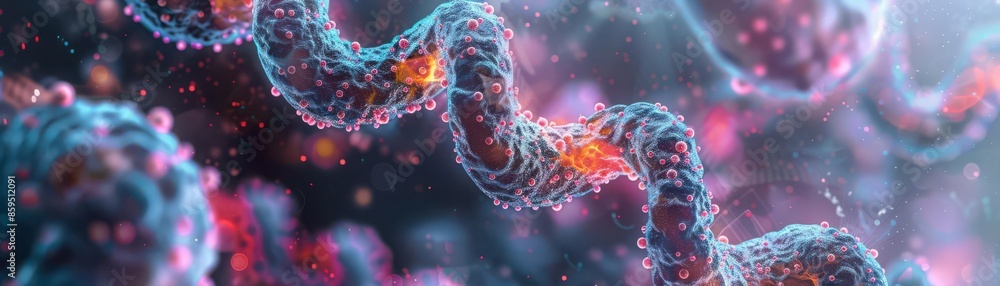 Gene Complexity Gene expression regulation in eukaryotic cells, microscopic view ...