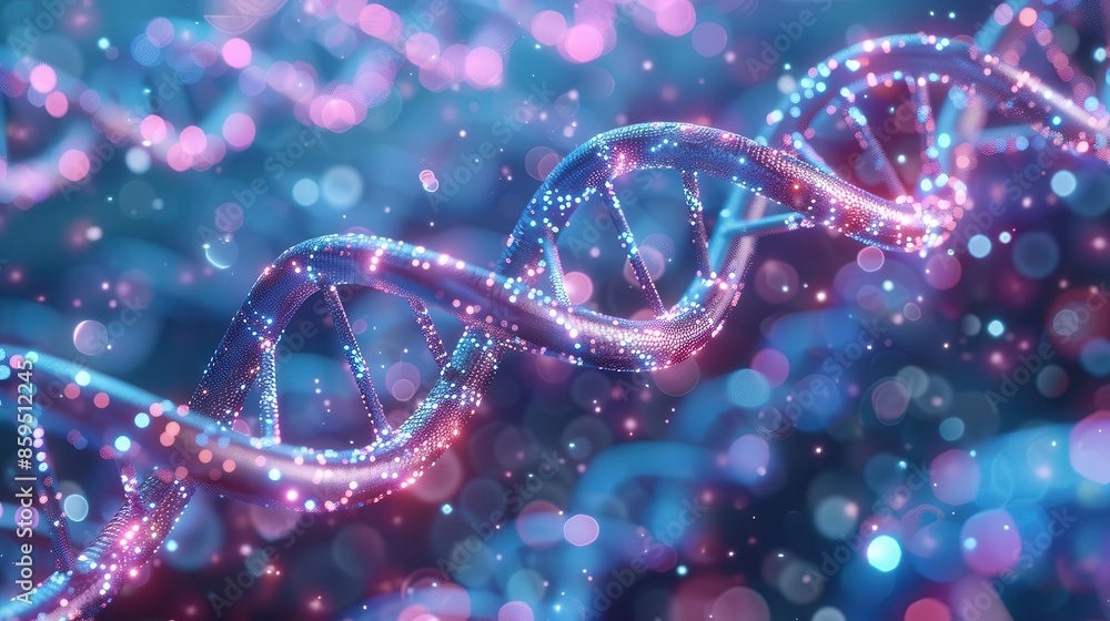 Genetic diversity through mutation and recombination, microscopic view, illustrating varied genetic traits, futuristic tone, Complementary Color Scheme, copy space for text, Genetic diversity through mutation and recombination, microscopic view, illustrating varied genetic traits, futuristic tone, Complementary Color Scheme, copy space for text,
