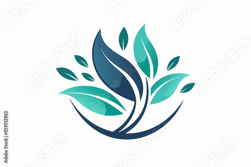 Flower and leave abstract logo design vector template
