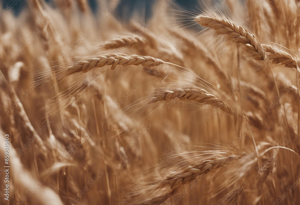 Fototapeta premium Bunch dry ripe autumn spikelets of wheat isolated on transparent background