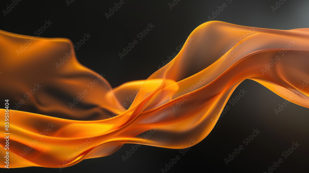 Abstract Flowing Orange and Black Background Closeup Abstract Flowing Orange and Black Background Closeup