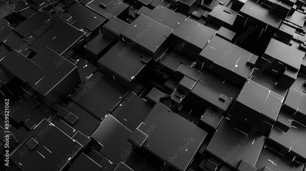 Fototapeta premium Abstract 3D Techno Noir. Generative AI