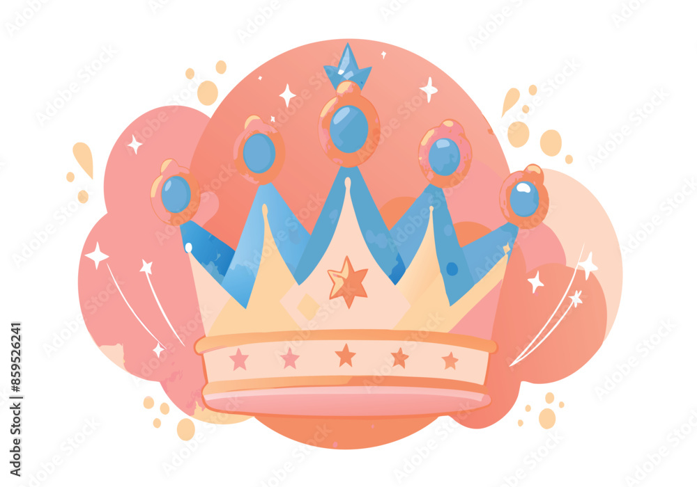 Fototapeta premium A crown with five stars on it