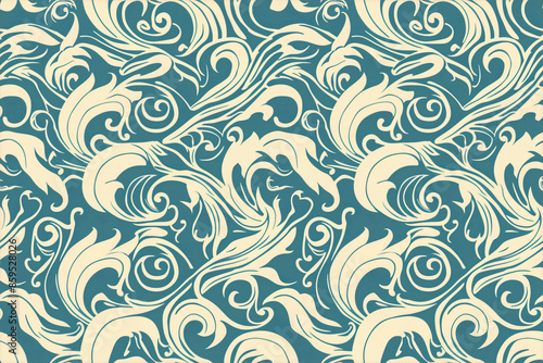 blue zebra pattern with wavy lines, seamless pattern vector distorted wallpaper