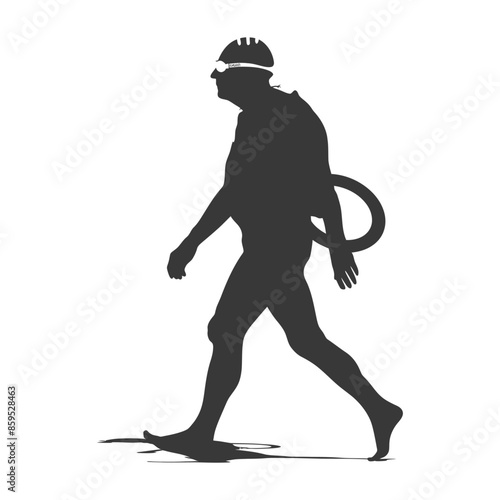 Wind-Up Walker Silhouette: Mechanical Man, Barefoot, Novelty Toy