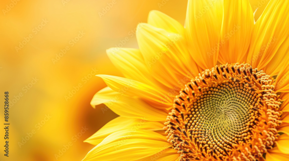 Fototapeta premium Sunflower pattern background with vibrant yellow petals, natural botanical design concept