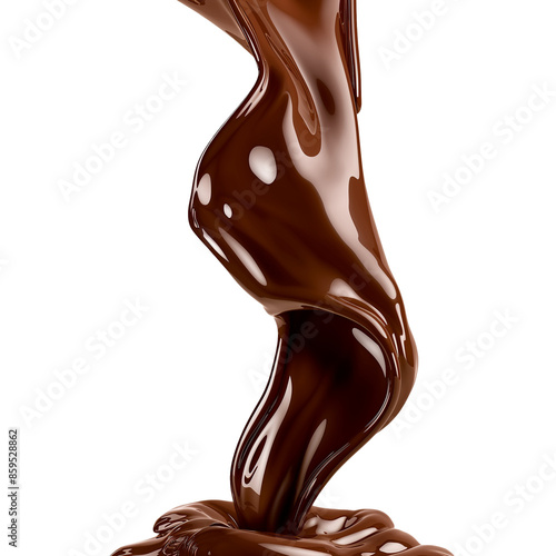melted chocolate on white background