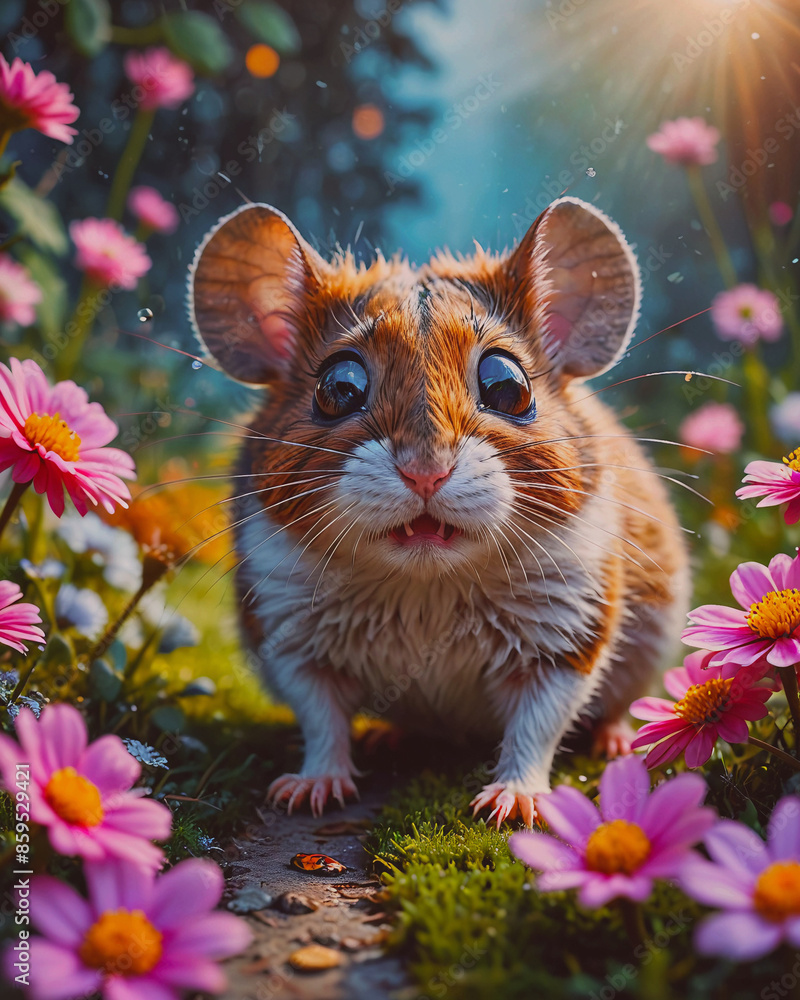 Mouse and Wildflowers Mouse and Wildflowers