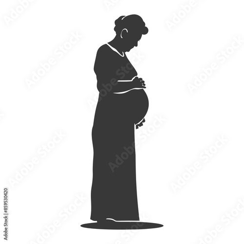 Pregnant Woman Silhouette: Expectation and Motherhood Icon.