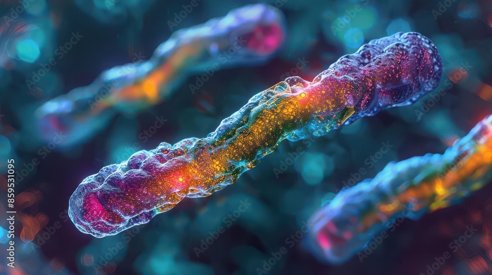 Synapsis during prophase I of meiosis, detailed view, highlighting the ...