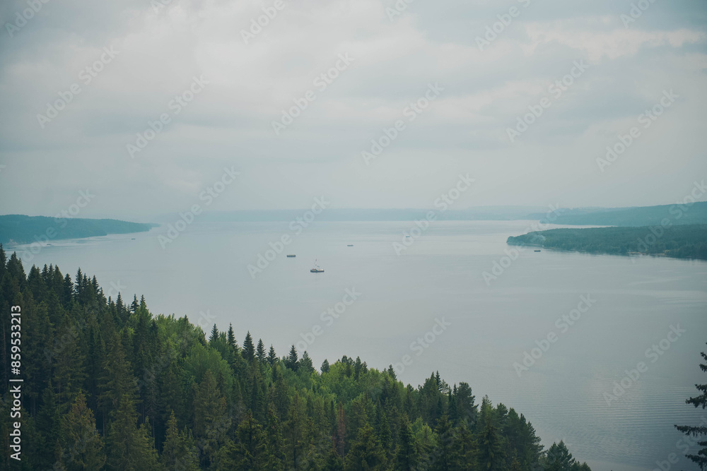 Beautiful summer landscape with river and forest in Russia. Beautiful summer landscape with river and forest in Russia.