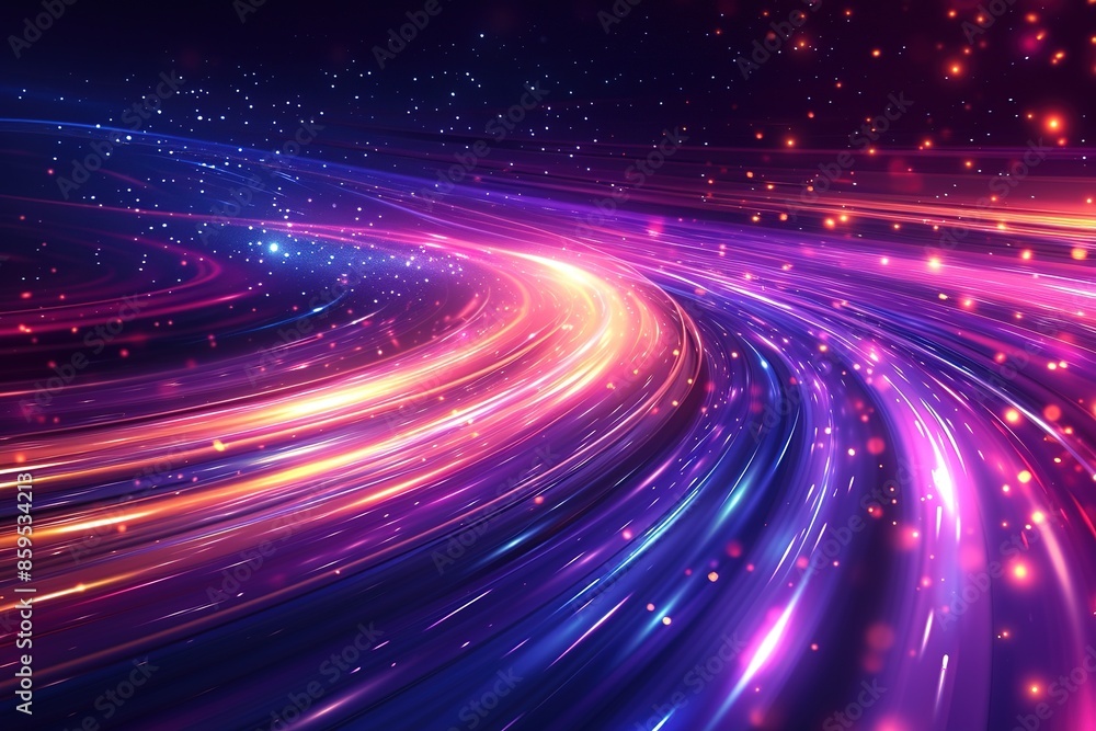Abstract high speed light trails on dark background. Futuristic template for banner, presentations, flyers, posters. Abstract high speed light trails on dark background. Futuristic template for banner, presentations, flyers, posters.
