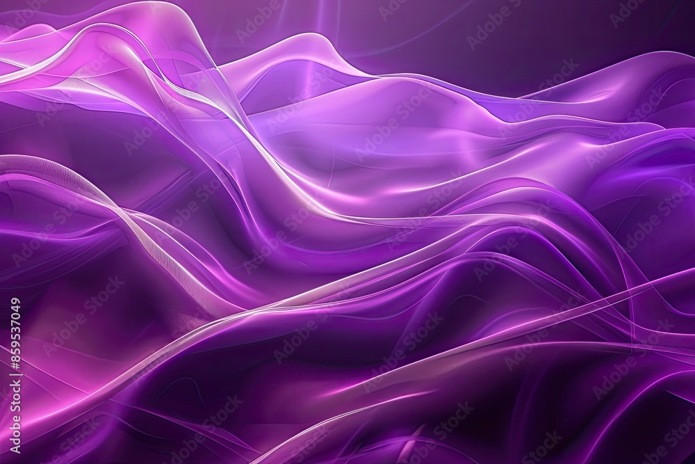 Fototapeta premium A purple wave with a purple background. The wave is very long and has a lot of detail