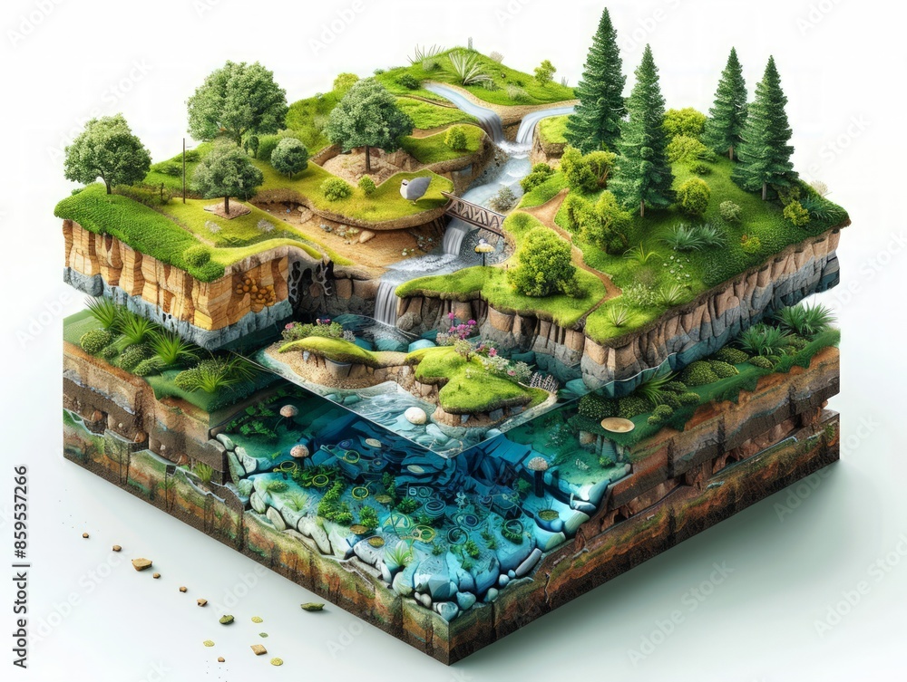 The Process Of The Nitrogen Cycle Showing Nitrogen Fixation