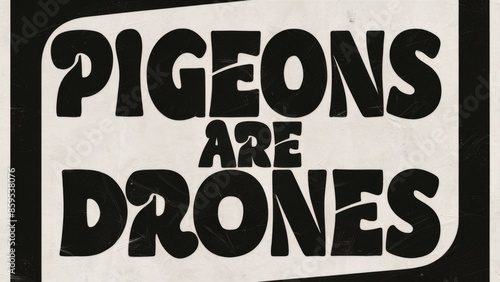 Pigeons are Drones Poster Design , Vintage Typography for Urban Art Projects