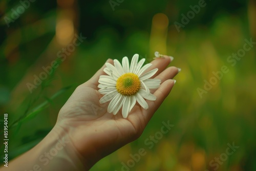 A person holds a flower in their hand, suitable for various occasions and uses