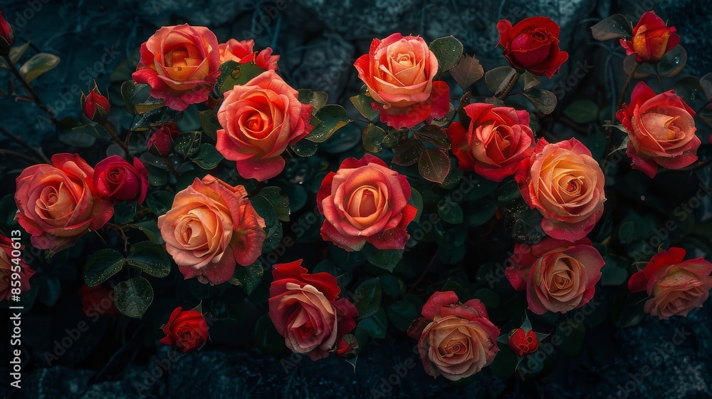 red roses drawing from above ai generated red roses drawing from above ai generated