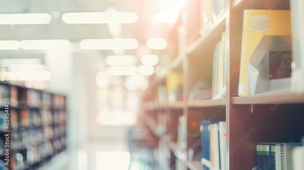 Blur Sunlit Library Bookshelves Blur Sunlit Library Bookshelves
