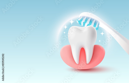 Protection of teeth, treatment against viruses and caries. Vector illustration
