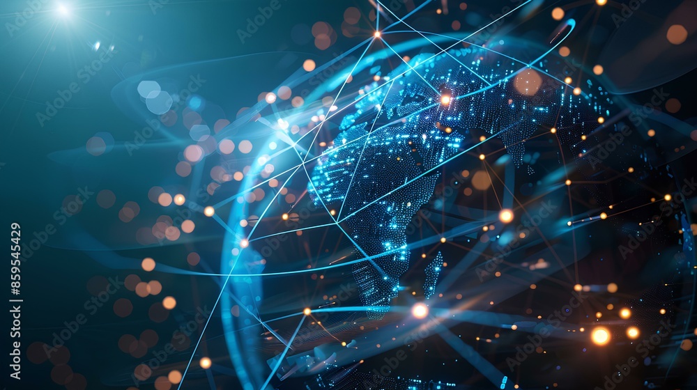 A glowing blue fractal design with stars and magical lights in a digital, futuristic background A glowing blue fractal design with stars and magical lights in a digital, futuristic background