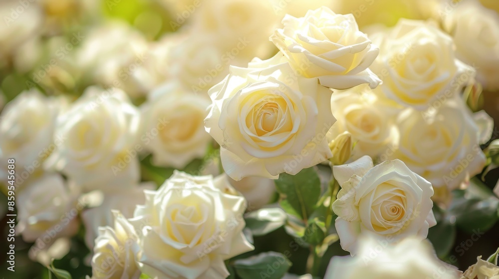 Obraz premium white roses background ai generated