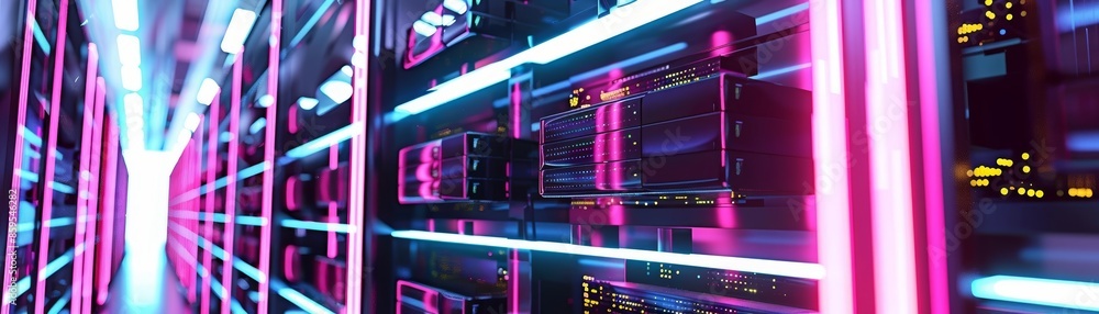 Kubernetes clusters in a neon-lit data center, advanced container orchestration, futuristic design, vibrant colors, digital rendering Kubernetes clusters in a neon-lit data center, advanced container orchestration, futuristic design, vibrant colors, digital rendering