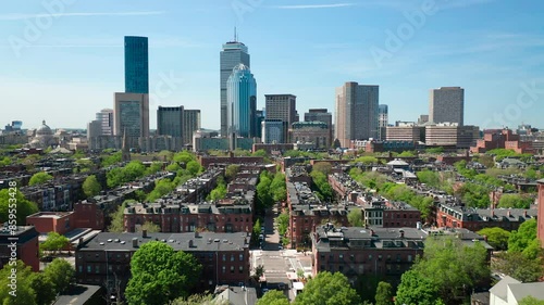 Wallpaper Mural Drone Shot of The Boston Skyline Flying Over The South End Torontodigital.ca