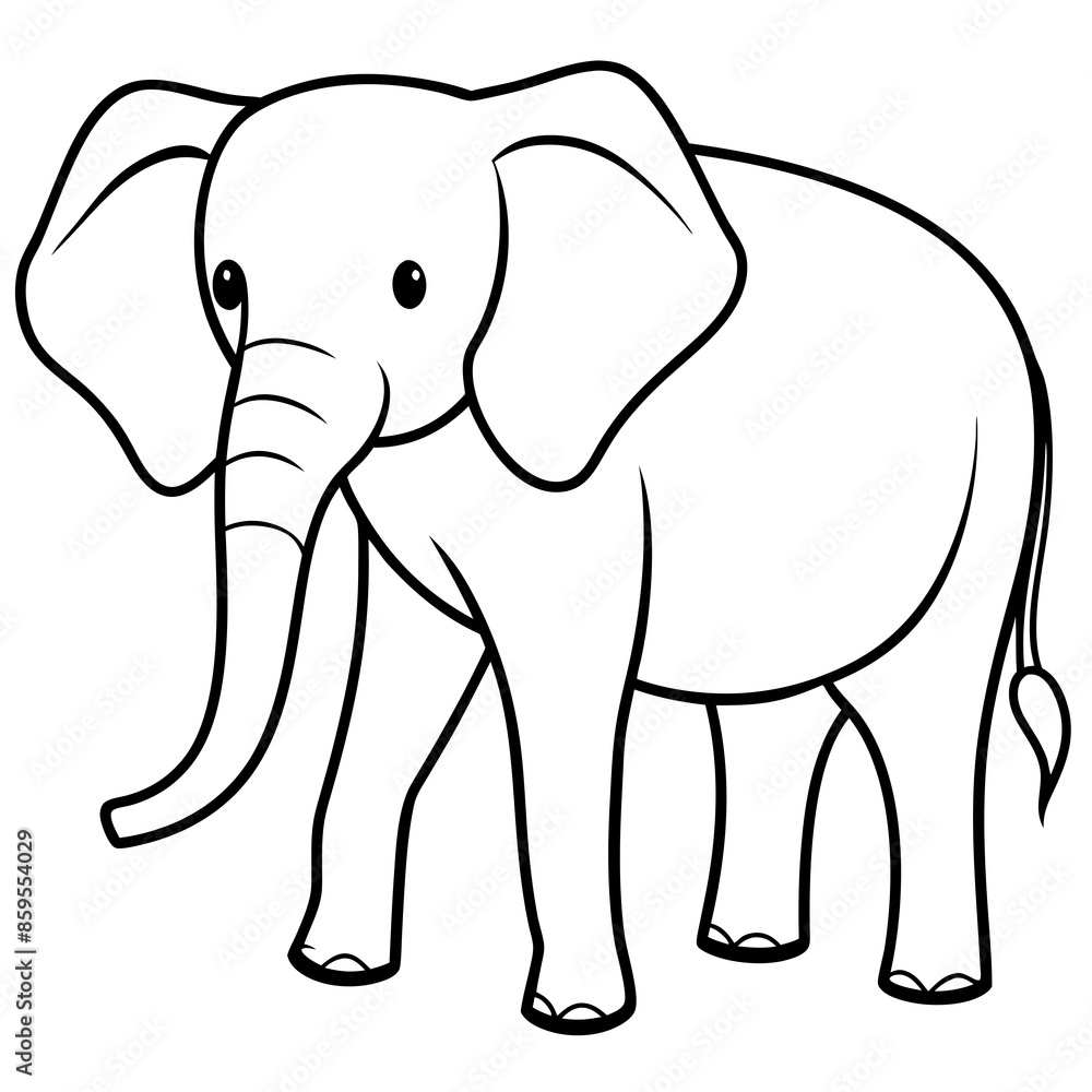Fototapeta premium elephant cartoon isolated on white