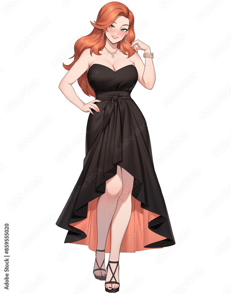 Elegant Beautiful Anime Girl - Gorgeous Waifu Sublimation Artwork for Digital Printing and Merchandise - High-Quality PNG Image Elegant Beautiful Anime Girl - Gorgeous Waifu Sublimation Artwork for Digital Printing and Merchandise - High-Quality PNG Image